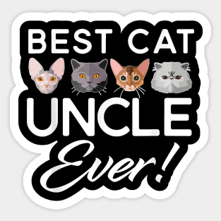 Best Cat Uncle Ever Matching Family Kitty Sticker